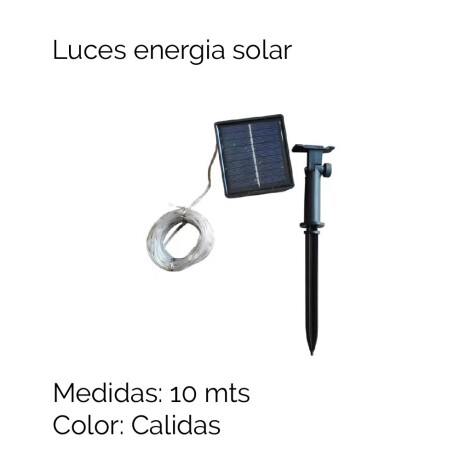 100 Luces Calidas 10 Mts Con Energia Solar Unica