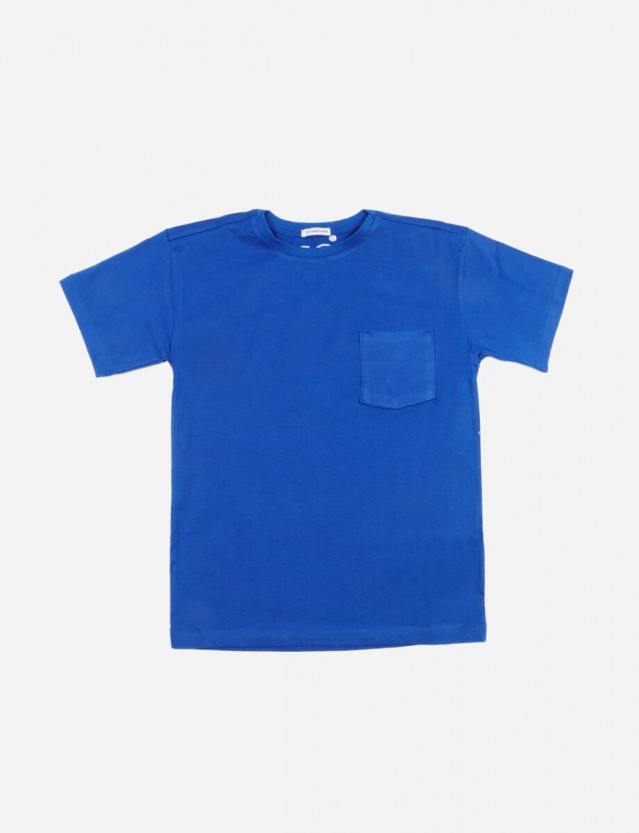 Remera con bolsillo - Azul francia 