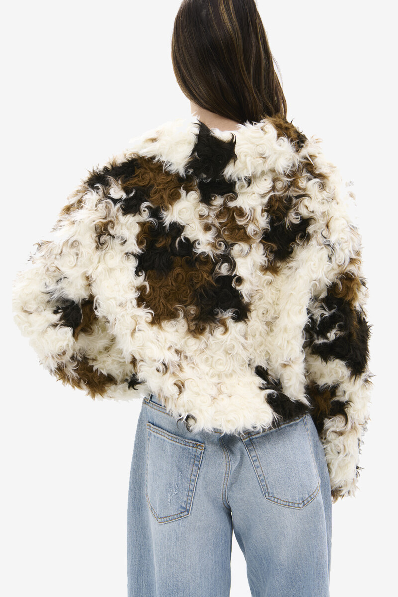 CHAQUETA FUR ENORA Crema