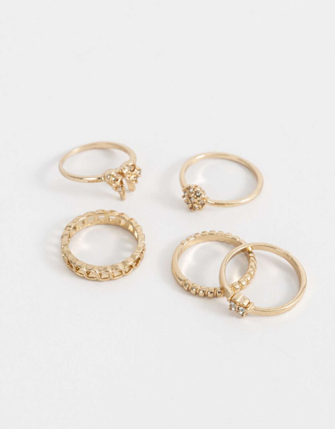 Sets De Anillos Con Strass Crystal - Dorado — Tienda Soy Santander