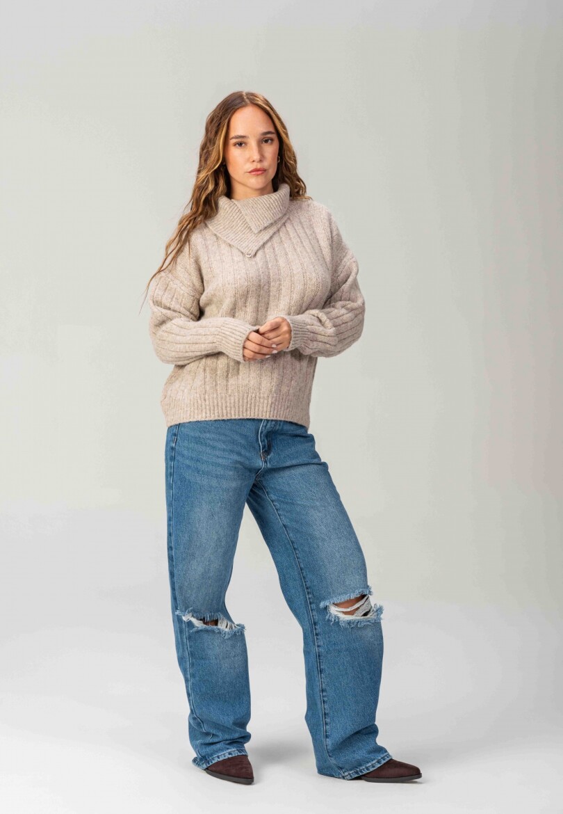 Sweater Detalle Beige
