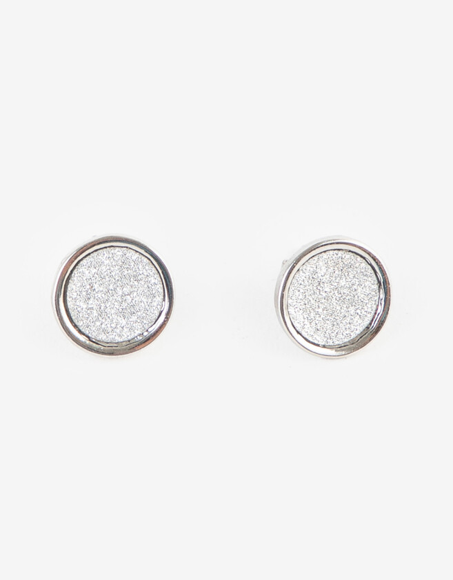 Aros Pasantes Con glitter Aros Con Glitter - Plateado