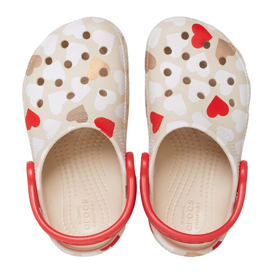 Classic Heart Print Clog T - Niños Sandstone/multi