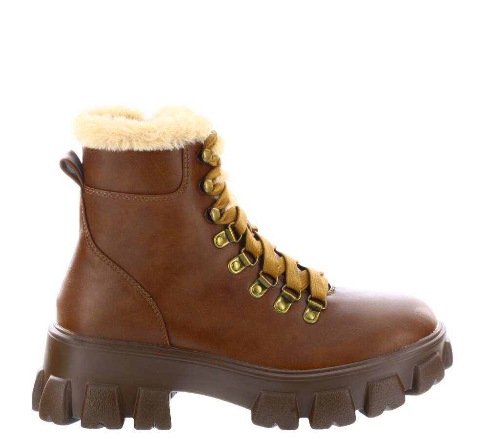 Bota borcego GEORGIA con pelo solamente en el bor Brown
