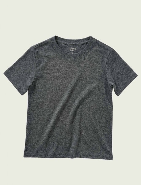 CAMISETA BÁSICA UNISSEX INFANTIL MANGA GRIS
