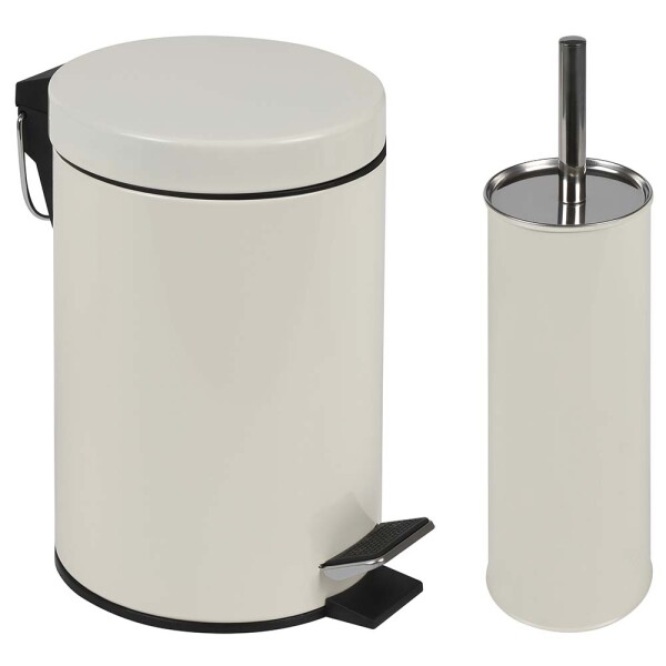 TARRO DE RESIDUOS AGATA 3 Lts MAS ESCOBILLA BEIGE BEIGE