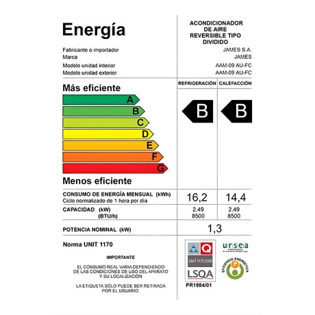 Aire Acondicionado Split James 18000 BTU Aire Acondicionado Split James 18000 BTU
