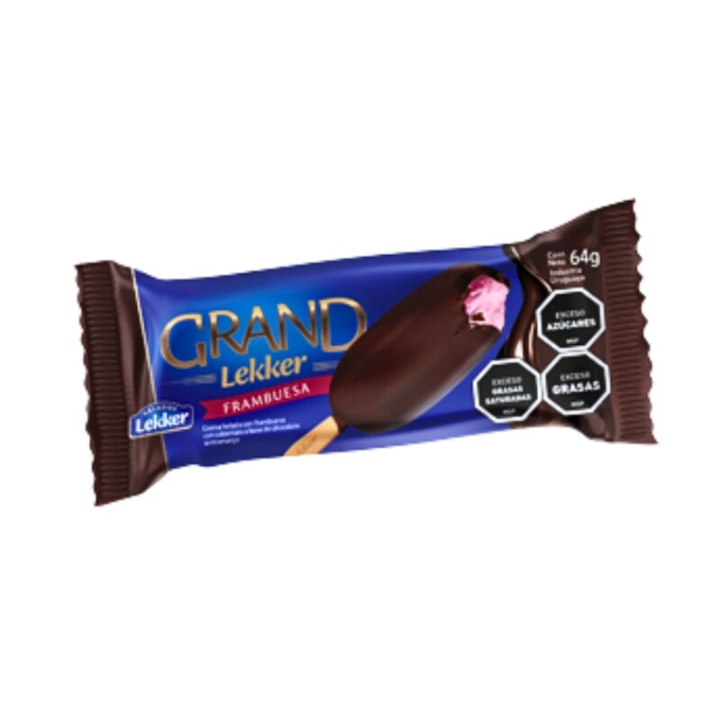 Helado Grand Frambuesa y Choco Semi Amargo Lekker - 64 g Helado Grand Frambuesa y Choco Semi Amargo Lekker - 64 g