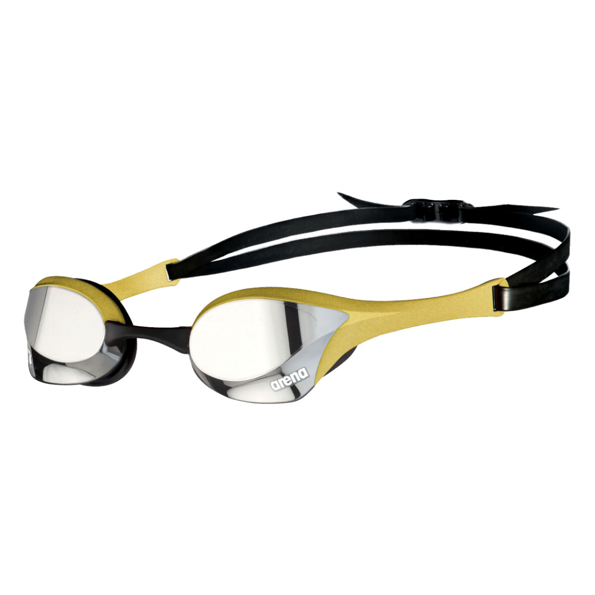 Lentes De Natacion Espejados Competición Adultos Arena Cobra Ultra Swipe Mirror Goggles - Plateado y Dorado 