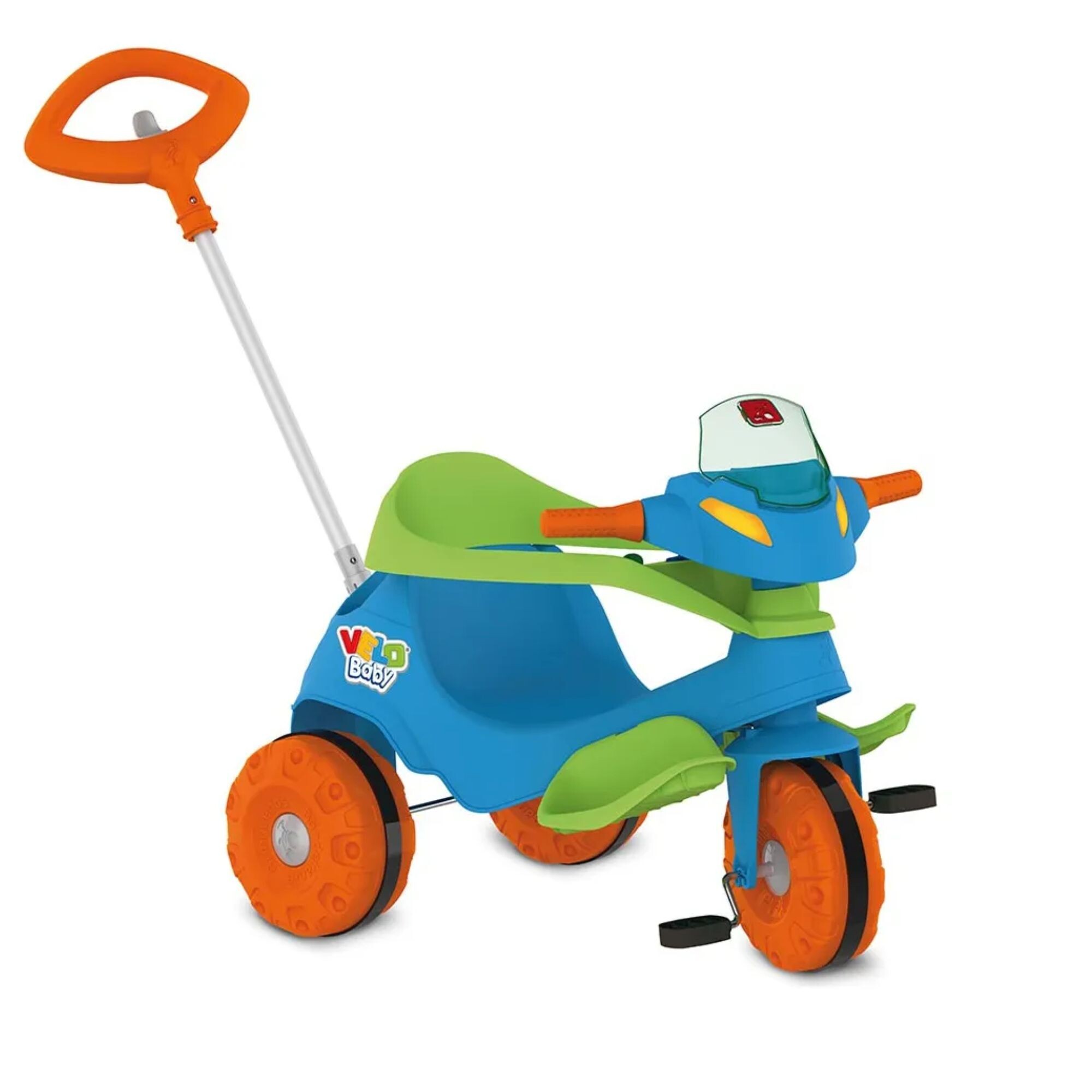 Педальный трёхколёсный велосипед-коляска Velobaby, синий, 356