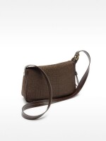 Bolso Bandolera De Efecto Rafia Con Solapa marron