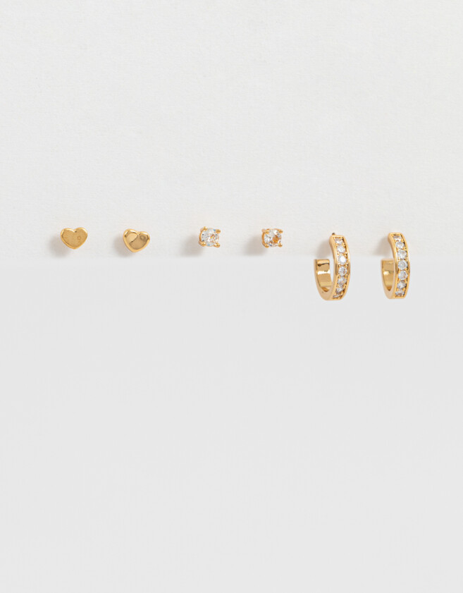 Aros Sets Con cubic zirconia Set De Aros Oro Zirconia - Dorado