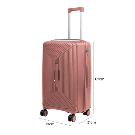 Valija Viaje Expert 25" Resistente Liviana Calidad Rosa