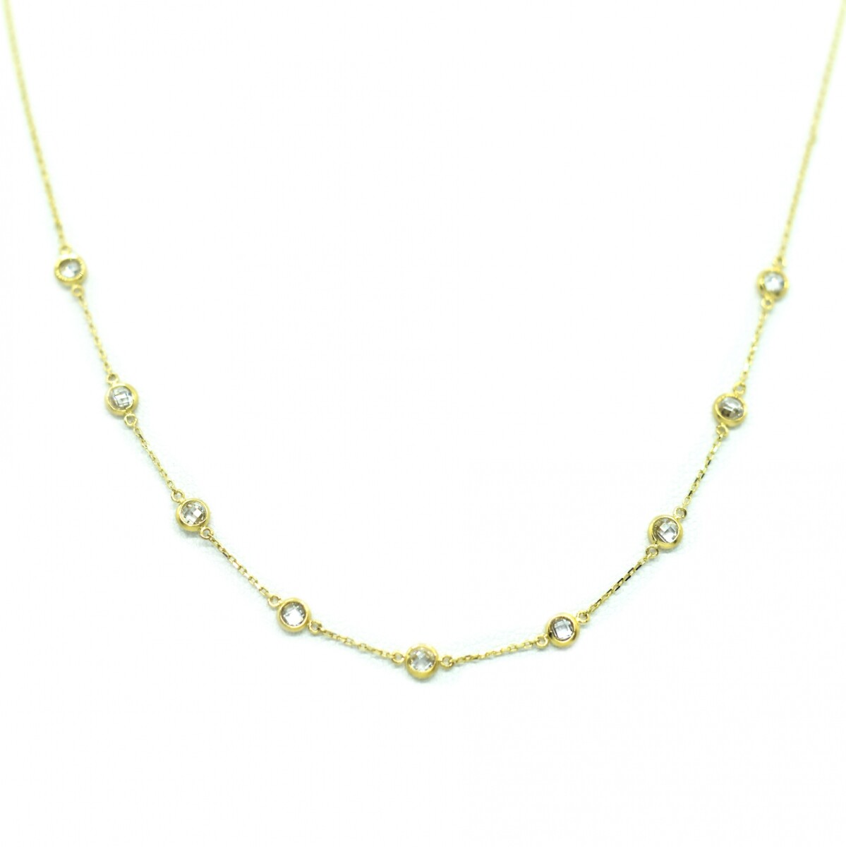 Collar en Oro 10 kilates con Zirconias 