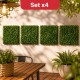 Set x4 Panel artificial símil trébol 40x60 cm VERDE