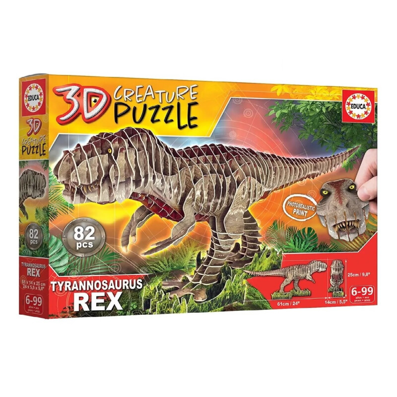 Juego De Mesa Puzzle 3d Educa Dinosaurio T-rex 82pc Juego De Mesa Puzzle 3d Educa Dinosaurio T-rex 82pc