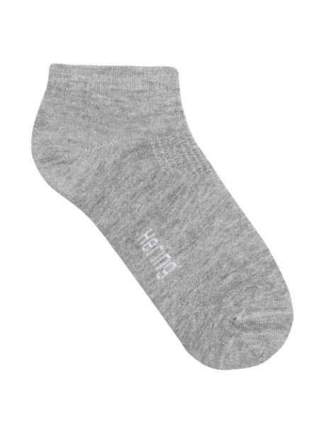 KIT CON 3 PARES DE MEDIAS DE CAÑO CORTO GRIS