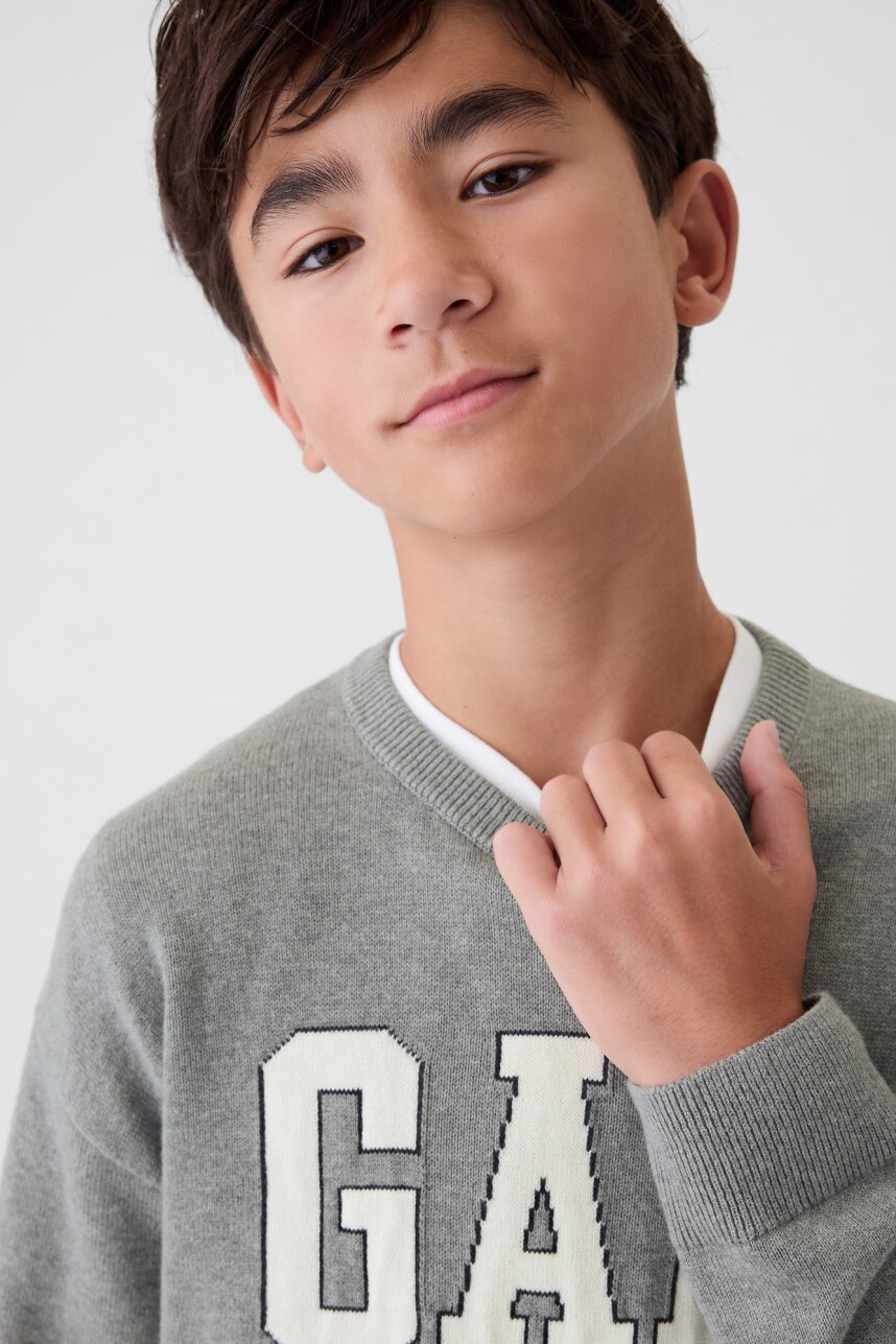 Buzo Deportivo Logo Gap Niño B25 Grey Heather
