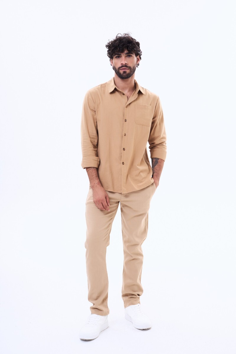 Pantalon de gabardina Rivera Beige