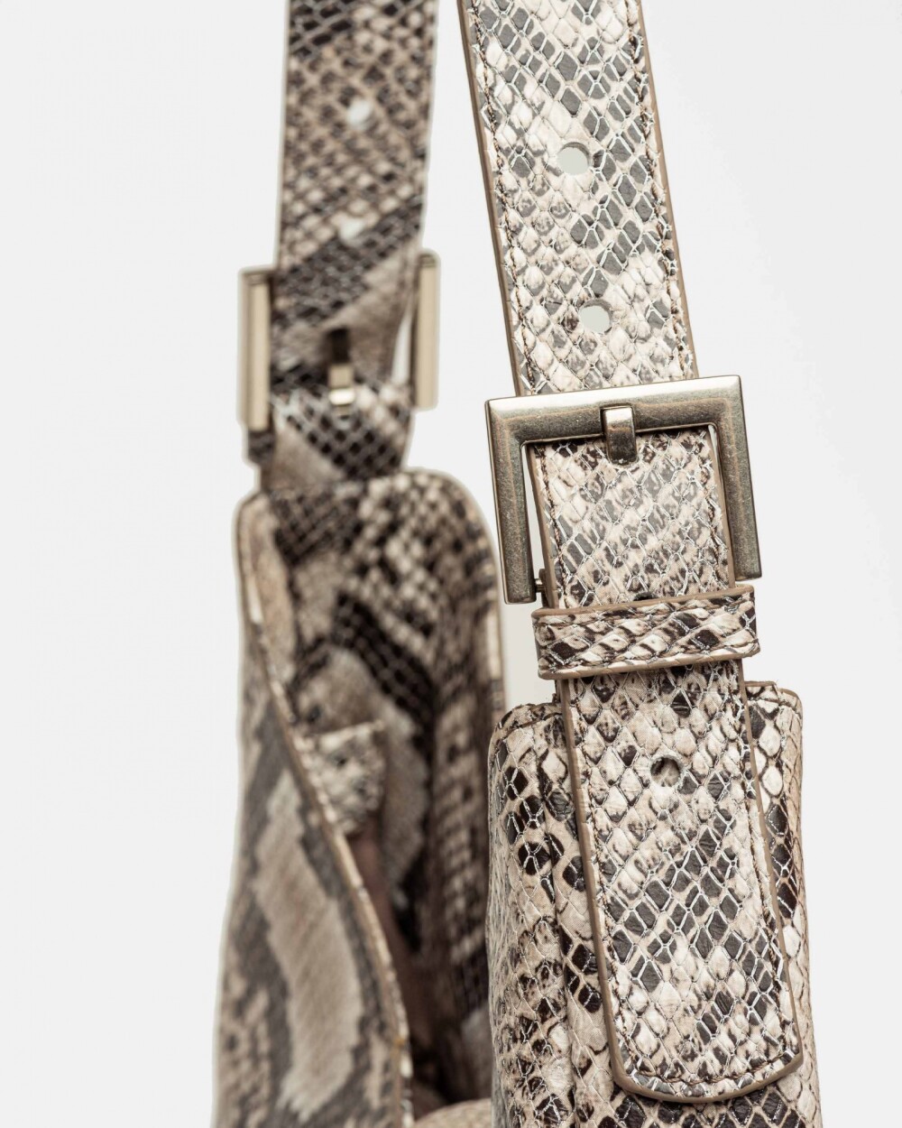Bolso Signature en cuero snake Taupe