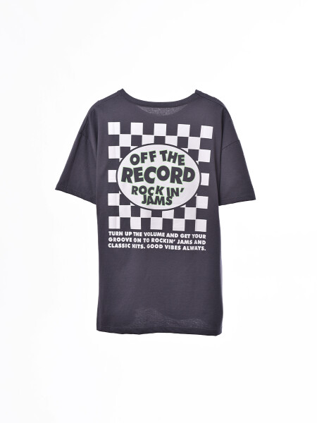 REMERA OVER FAST GRIS OSCURO