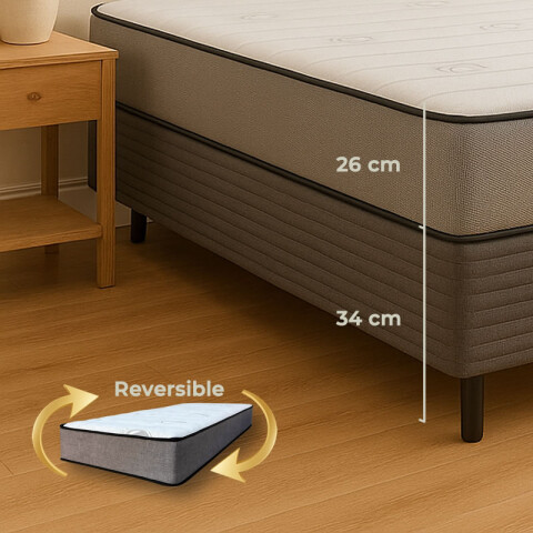 Sommier MEGA DENSIDAD Oggo® - Espuma - GARANTIA 1 AÑO 1y1/2 Plaza - 110 cm