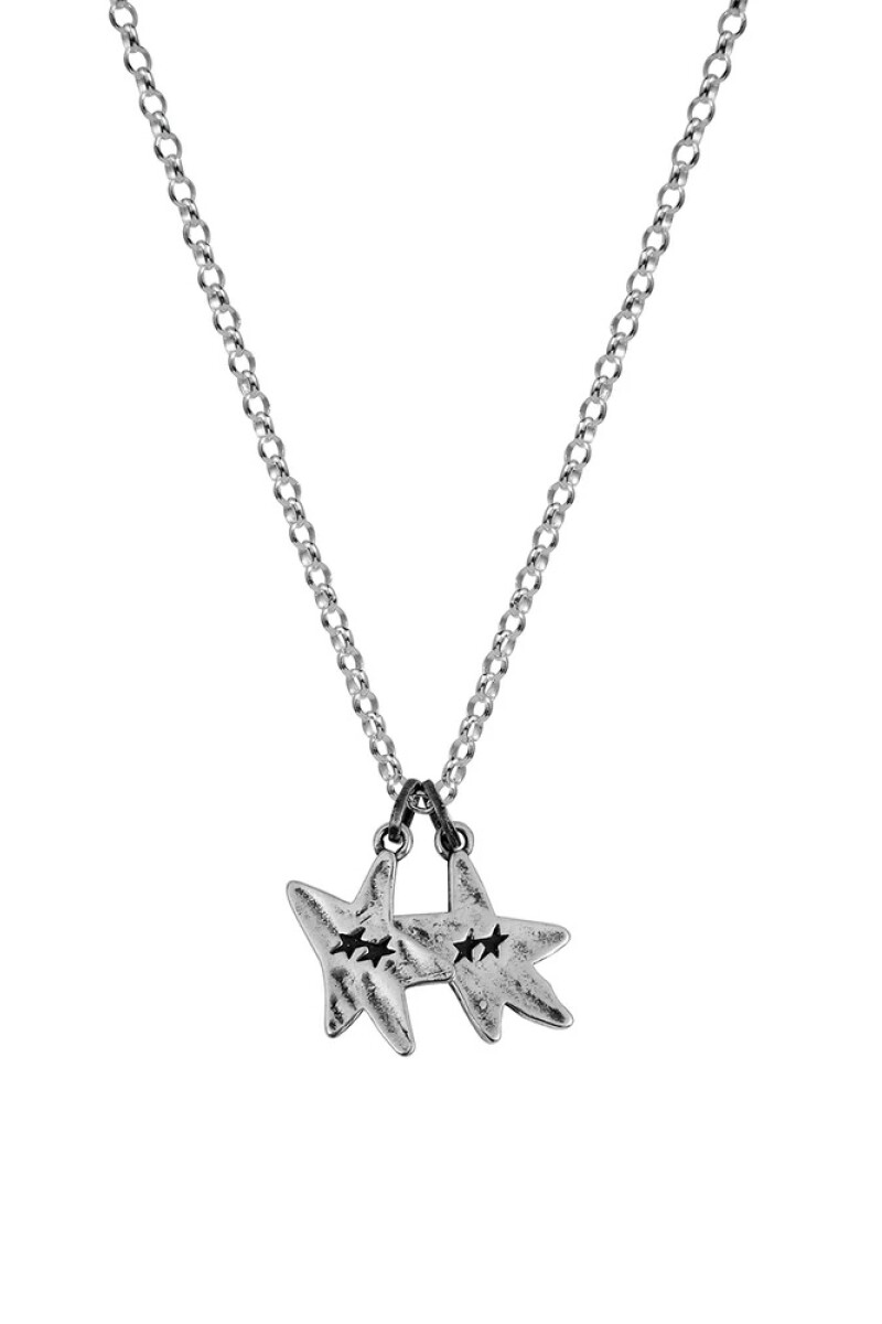 Sketchy Stars Necklace Plata