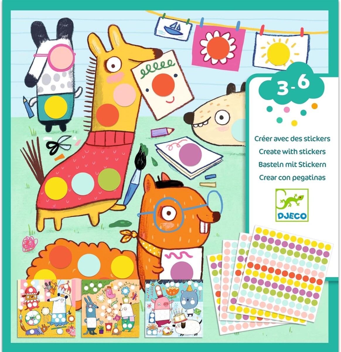 Laminas para jugar con Stickers - Animales 