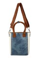 CARTERA MATERA TERRANO DE MANO AZUL CON BLANCO