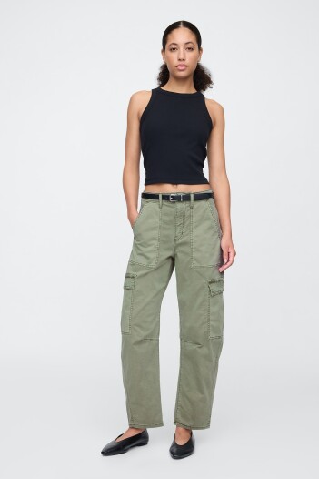 Pantalón Cargo Khaki Barrel Mujer Mesculen Green
