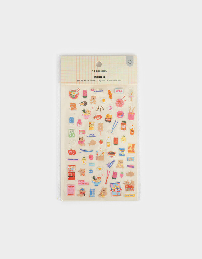 Stickers y Album Stickers Vinilo Set De Mini Stickers Korean Food - Combinacion Multicolor