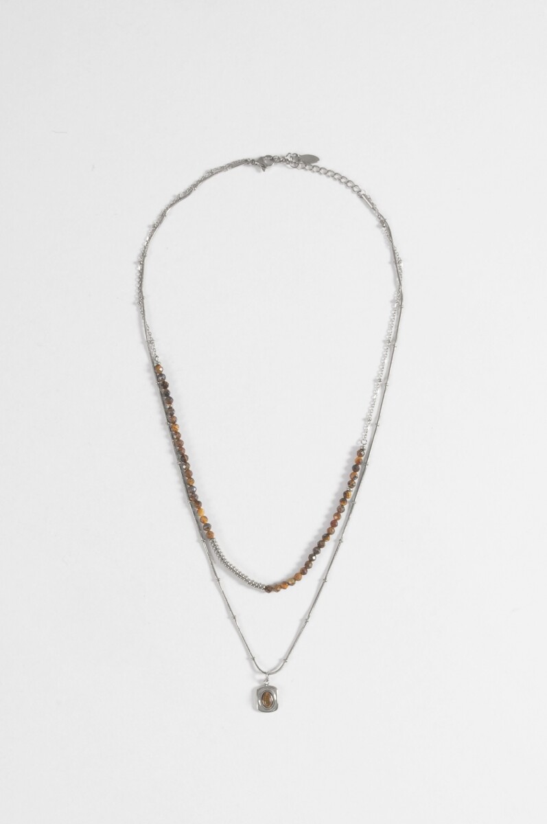 Collar acero mix - plateado 