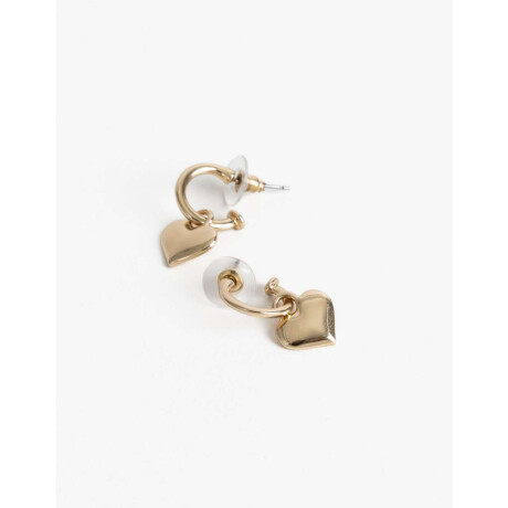Aros Argolla Corazón Bañado En Oro Dorado