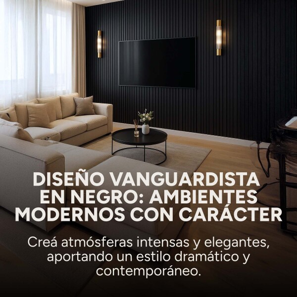 Revestimiento Wpc Simil Madera Wall Panel Lambrin 2.90x16.7 Color Negro