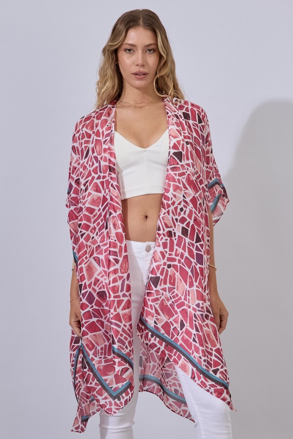 Kimono Printed MULTI/ROSA