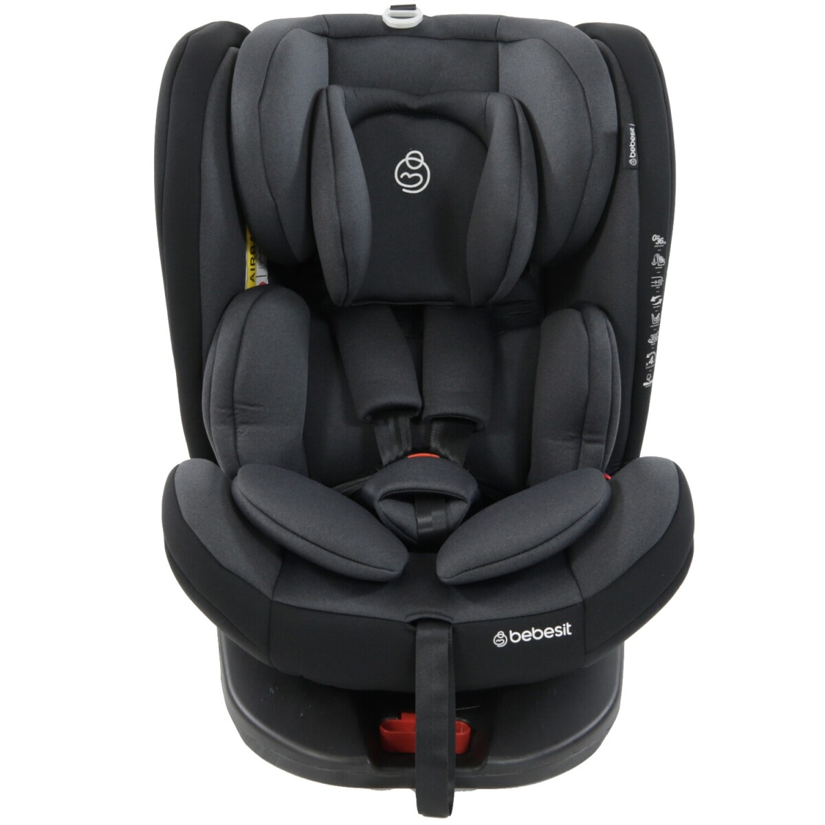 Silla booster para auto Bebesit Saturn con isofix y reclinación - Gris oscuro 