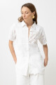 Camisa patchwork de broderie blanco
