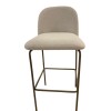 Banco Alto para barra base y patas metal choco leve / Asiento y respaldo tapizado tela Clara Banco Alto para barra base y patas metal choco leve / Asiento y respaldo tapizado tela Clara