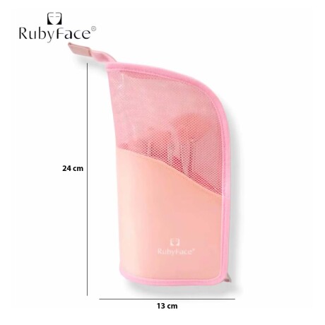Set Completo Brochas Pinceles Maquillaje 10 Pzas con Estuche Rosa