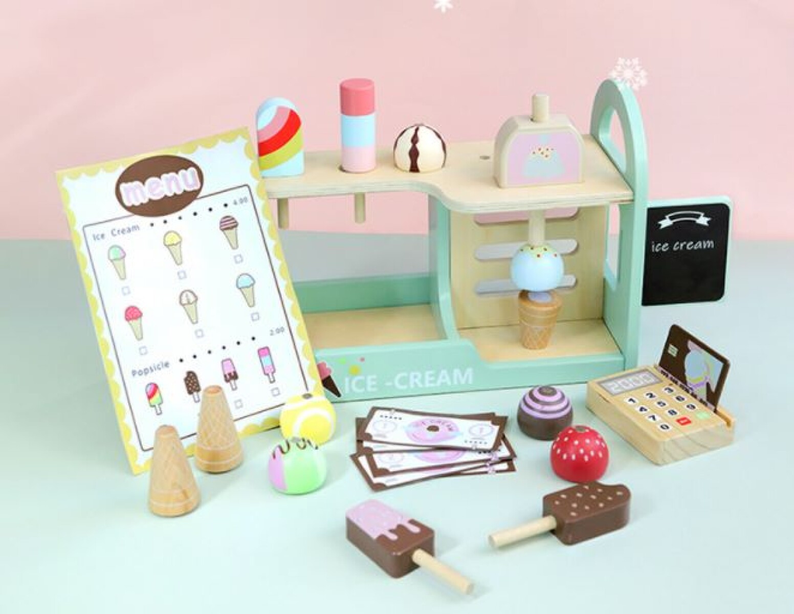 Set Heladeria Madera 