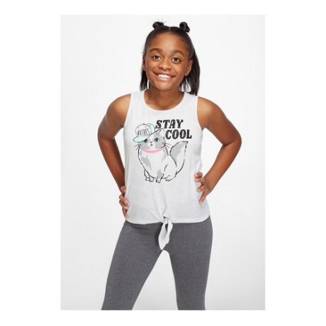 Musculosa para niña Justice Stay Cool Blanco