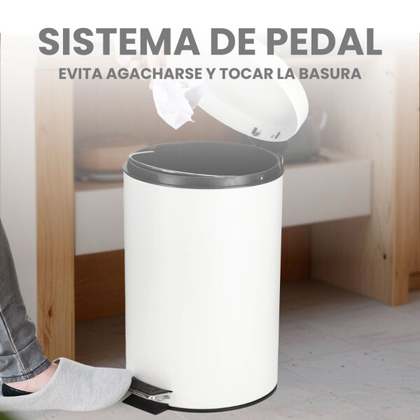 Tacho De Basura Basurero Cesto Residuos 20 Litros Papelera Grande Acero Inoxidable Imback Color Blanco Tacho De Basura Basurero Cesto Residuos 20 Litros Papelera Grande Acero Inoxidable Imback Color Blanco