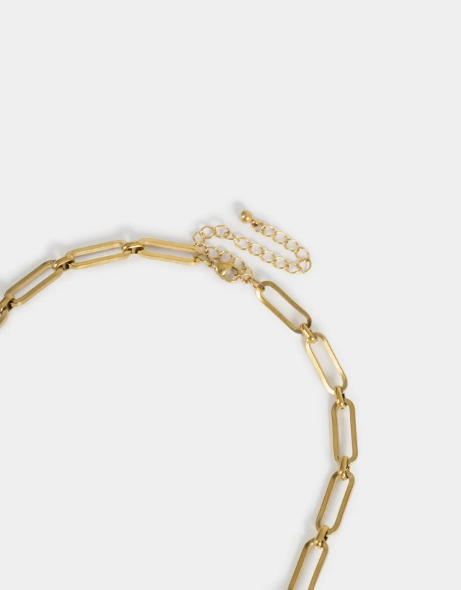 Collares Cortos Acero quirúrgico Collar Corto Eslabones Acero - Dorado