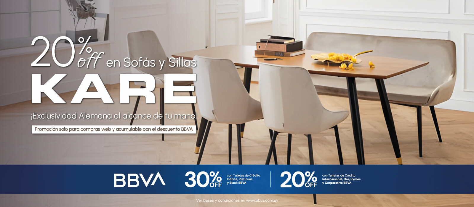 20% off en sofás y sillas Kare