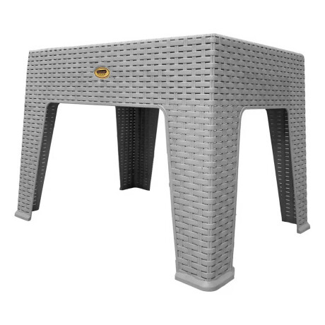 Mesa Ratona Auxiliar Jardín Patio Rattan Exterior UV Blanco