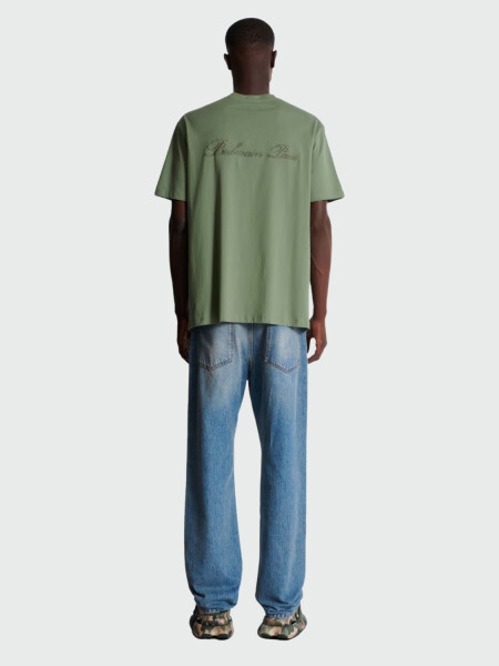 Balmain - Remera de corte holgado con discreto bordado Balmain signature Verde