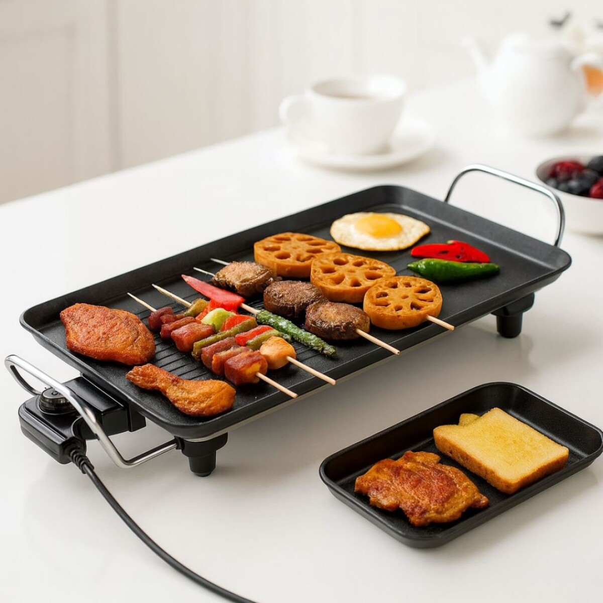 PLANCHA PARRILLA GRILL ELECTRICA 1360W - NEGRO 