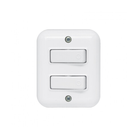 Caja exterior con 2 unipolares 10A blanco, Vulcano M41122