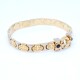 Pulsera en oro 18k combinada en 2 tonos con zafiro cabullon Pulsera en oro 18k combinada en 2 tonos con zafiro cabullon