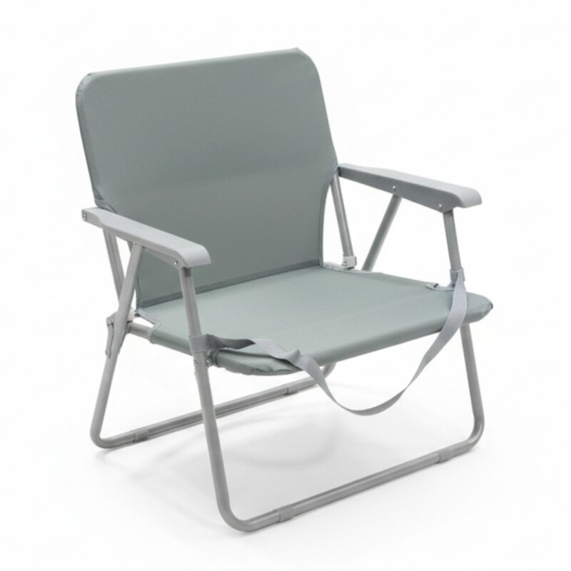 Silla Playa Plegable Portátil Con Correa Reforzada GRIS CLARO